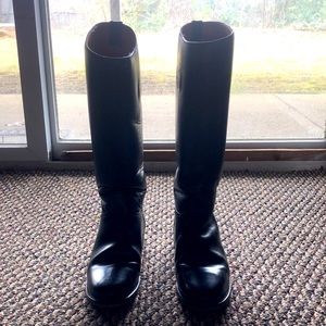 Equestrian Tall Riding Boots Black Leather
